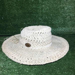 Panama Jack 100% Toyo straw hat Garden Sun hat wide brim crocheted boho beach